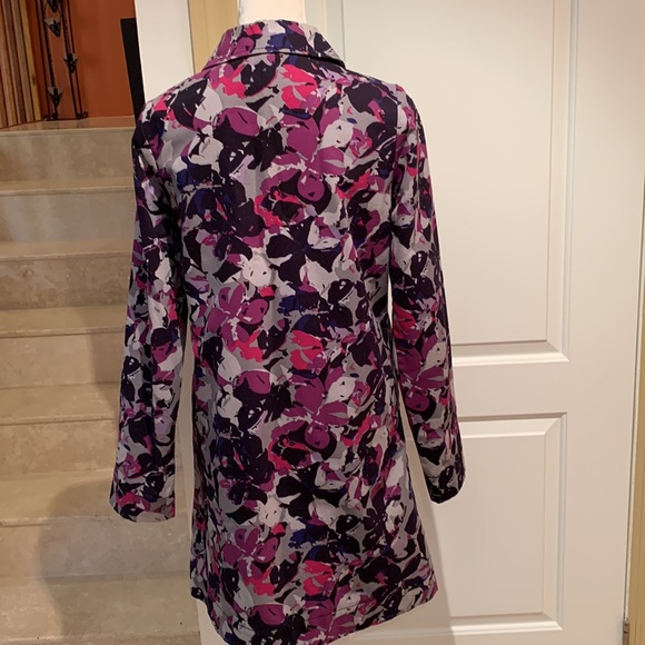 THAKOON for Target. Floral Purple Coat. Shell:100% Cotton. Lining:100% P… - Picture 6 of 10